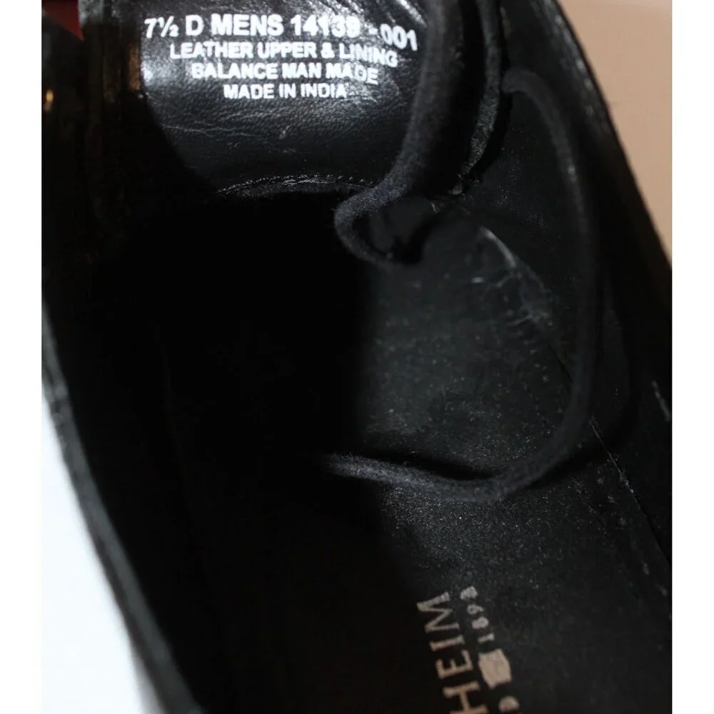 Florsheim Dress‎ Shoes Men's 7.5D Black Leather Classic Lace Up Modern Y2K 14139